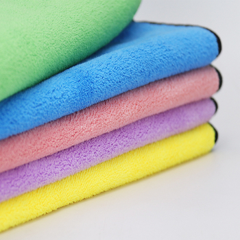 Prosop dublu față pentru curățarea mașinii din velur coral, uscare rapidă, 78 g, fibră superfină, gata pentru logo, cu margine