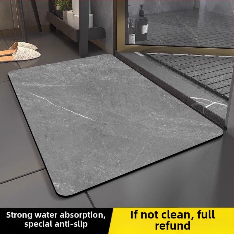 Dijatomitna podloga za kupaonicu – brzo se suši, vodootporna, protuklizna; jednostavan moderni stil; jednobojni uzorak