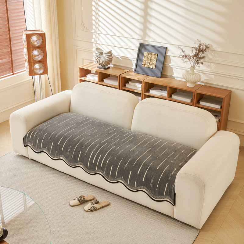 Husă pentru pernă de canapea Chenille pentru canapea sectională | Material: Chenille; Potrivit pentru canapea sectională; Stil: minimalist, model dantelat