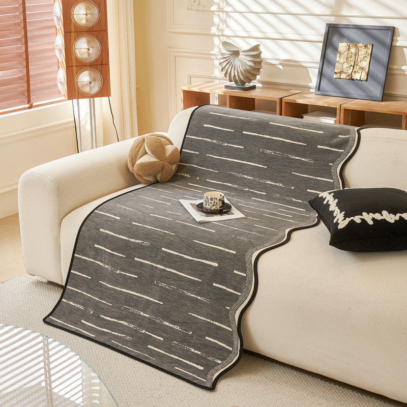 Husă pentru pernă de canapea Chenille pentru canapea sectională | Material: Chenille; Potrivit pentru canapea sectională; Stil: minimalist, model dantelat