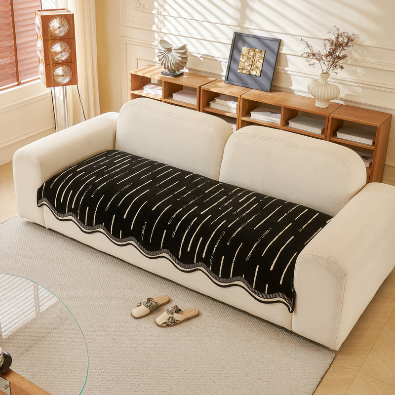 Husă pentru pernă de canapea Chenille pentru canapea sectională | Material: Chenille; Potrivit pentru canapea sectională; Stil: minimalist, model dantelat