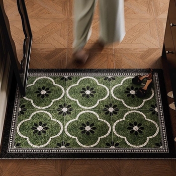 Covor de intrare din PVC, design Silk-Loop, formă pătrată, model geometric, personalizabil