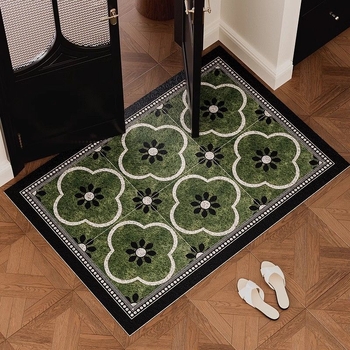 Covor de intrare din PVC, design Silk-Loop, formă pătrată, model geometric, personalizabil