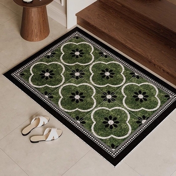 Covor de intrare din PVC, design Silk-Loop, formă pătrată, model geometric, personalizabil