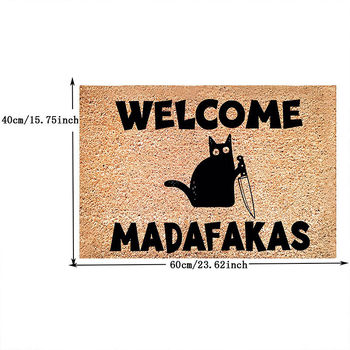 Covoraș de podea din catifea, cu model de animale drăguțe, pătrat, lavabil, pentru intrare