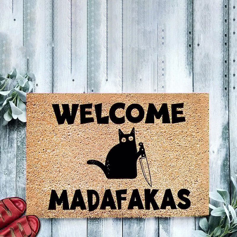 Covoraș de podea din catifea, cu model de animale drăguțe, pătrat, lavabil, pentru intrare