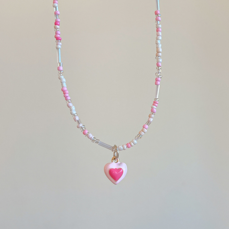 Dječja ogrlica s perlicama u cartoon stilu, kuglični lanac, s privjeskom, za uzrast 3-6 godina