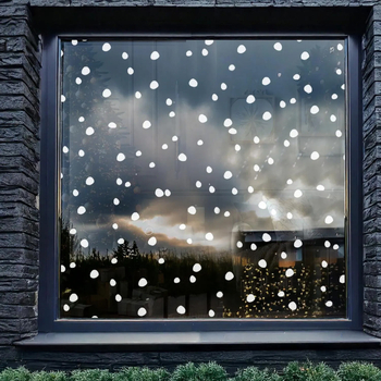 Folie PVC pentru sticlă cu ful de zăpadă, adeziv electrostatic, decorare bidirecțională, 1 bucată, pentru living, dormitor și spații comerciale