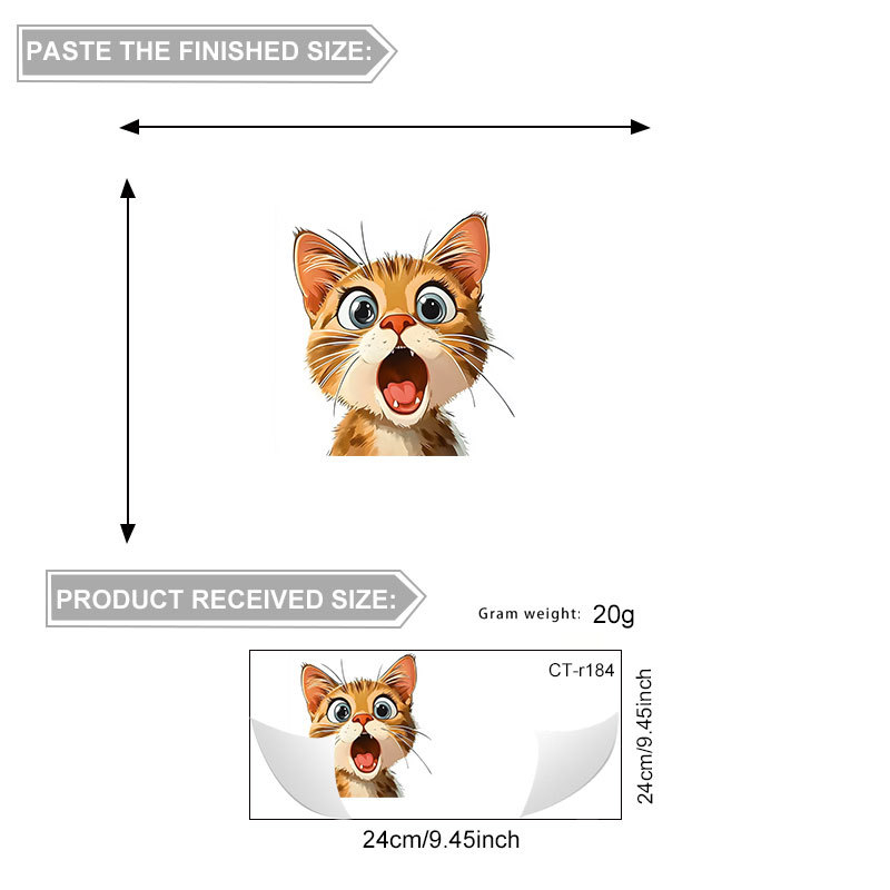 Autocolant pentru fereastră, decor de sticlă cu o pisică drăguță lângă fereastră — PVC, adeziv electrostatic, stil modern minimalist; 1 bucată, cod Ct-r184; potrivit pentru living, dormitor și balcon