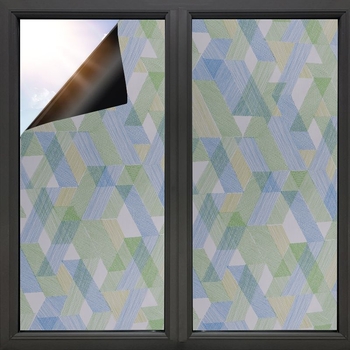 Folie pentru ferestre autoadezivă PVC, model peisaj natural, pentru sufragerie