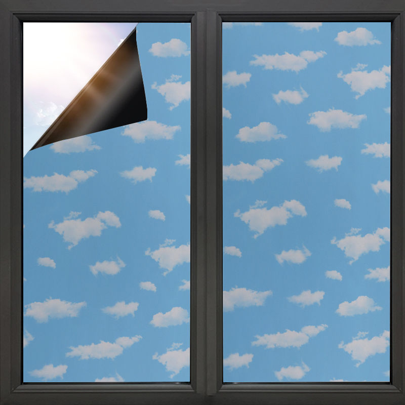 Folie pentru ferestre autoadezivă PVC, model peisaj natural, pentru sufragerie