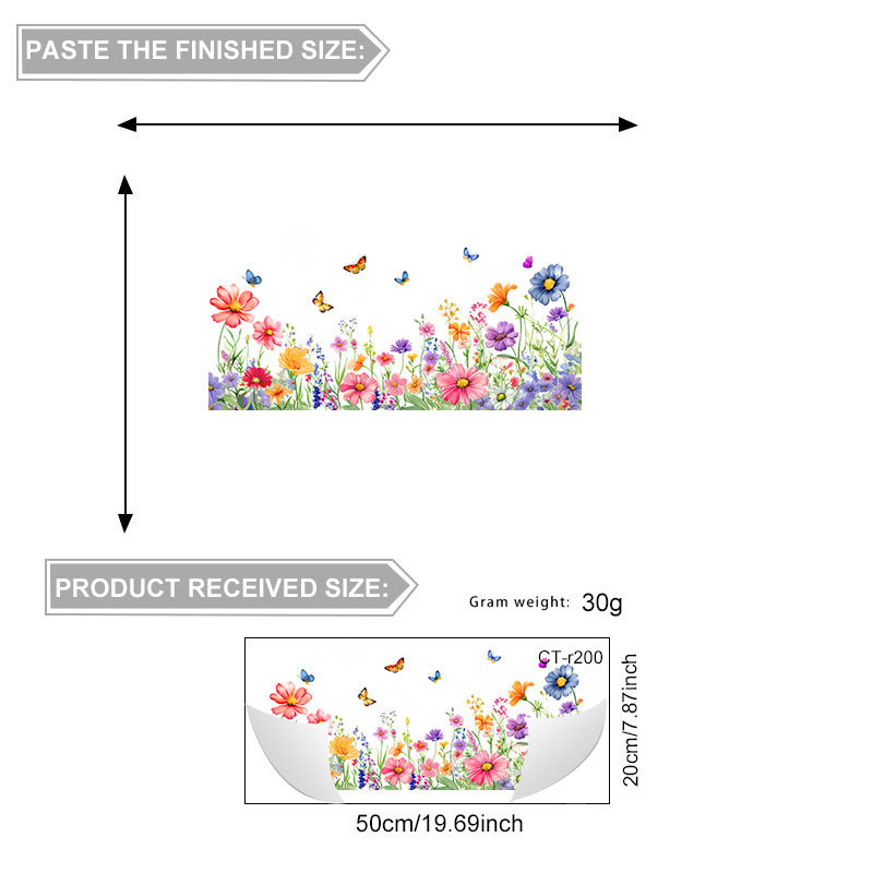 Zidne naljepnice s motivima biljaka, cvijeća i leptira – PVC, samoljepljive, otporne na uklanjanje, moderan minimalistički stil, 1 kom, pogodna za dnevni boravak, spavaću sobu, restoran ili balkon