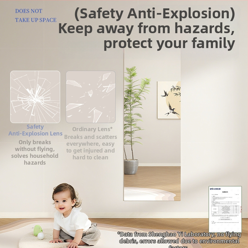 Pašlīmējošs PET spoguļa folija guļamistabai – 1 gab., vienkāršs stils, dekors