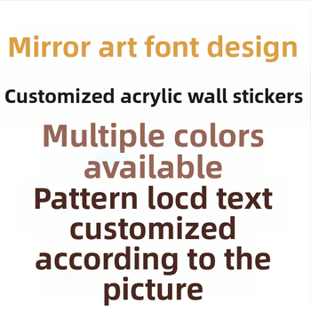 Autocolant de perete 3D din acril cu font, text, antistatice, impermeabil, set de peste 5 bucăți