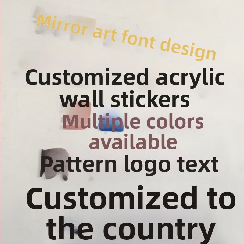 Autocolant de perete 3D din acril cu font, text, antistatice, impermeabil, set de peste 5 bucăți