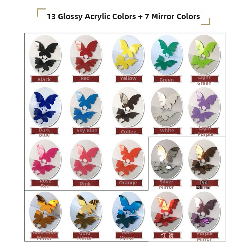 Autocolant de perete 3D din acril cu font, text, antistatice, impermeabil, set de peste 5 bucăți