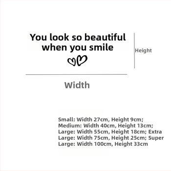 Nástenna samolepka PVC, vodotesná, textový citát: 'You Look Good When You Smile' - jeden kus, vhodné do obývačky, spálne, študovne, reštaurácie, vstupu, komerčných priestorov