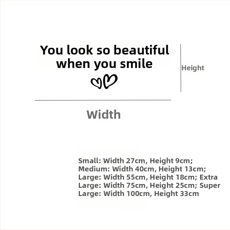 Nástenna samolepka PVC, vodotesná, textový citát: 'You Look Good When You Smile' - jeden kus, vhodné do obývačky, spálne, študovne, reštaurácie, vstupu, komerčných priestorov