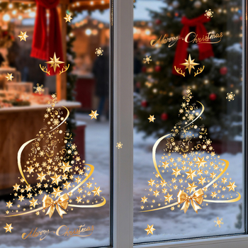 Akrilne staklene naljepnice za Božićno drvce, elektrostaticko prianjanje, 1 komad, pogodno za dnevni boravak, spavaću sobu, ured, vanjske prostore