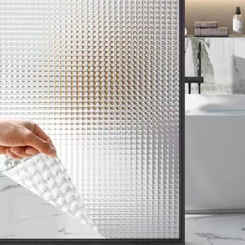 Film pentru ferestre PVC – intimitate, adeziv electrostatic, 3D ochi de pisică, model frunze (PVC • adeziv electrostatic • 3D ochi de pisică • model frunze)