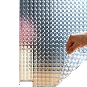 Film pentru ferestre PVC – intimitate, adeziv electrostatic, 3D ochi de pisică, model frunze (PVC • adeziv electrostatic • 3D ochi de pisică • model frunze)