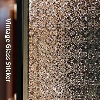 Film za zaštitu privatnosti prozora, PVC, samoljepljiv, geometrijski uzorak, kineski stil, za dnevni boravak