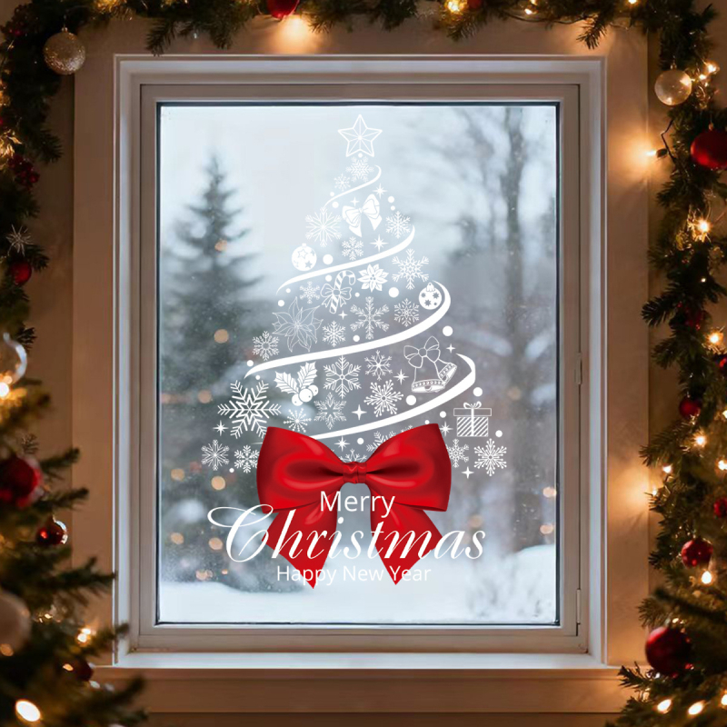 Autocolant PVC pentru uși de sticlă, model fulg de zăpadă, 1 bucată, autocolant decorativ pentru perete, stil modern minimalist