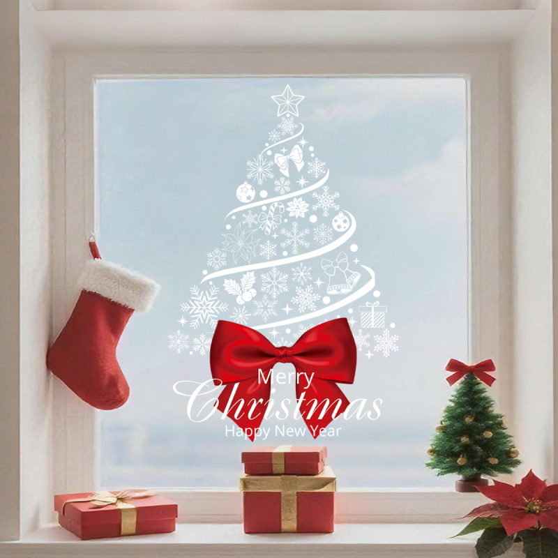 Autocolant PVC pentru uși de sticlă, model fulg de zăpadă, 1 bucată, autocolant decorativ pentru perete, stil modern minimalist