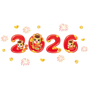 Decaluri pentru ferestre cu Anul Calului – electrostatice, PVC, stil modern minimalist, potrivite pentru living și spații comerciale