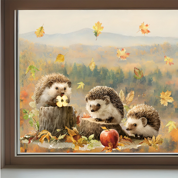 Autocolant electrostatic pentru fereastră – Motiv animal, 1 bucată, PVC, impermeabil, potrivit pentru living, dormitor și hol, stil desen animat, design plat