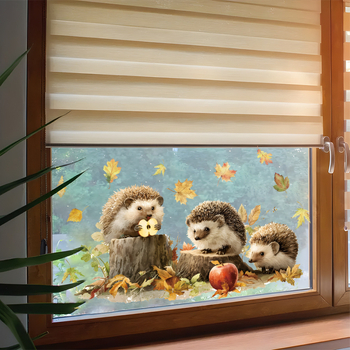 Autocolant electrostatic pentru fereastră – Motiv animal, 1 bucată, PVC, impermeabil, potrivit pentru living, dormitor și hol, stil desen animat, design plat