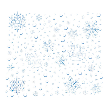 Decaluri PVC pentru ferestre - fulgi de zăpadă, stil de Crăciun, peste 5 bucăți, impermeabile