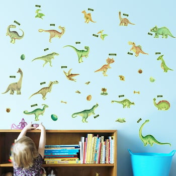 Fluorescencija zidna naljepnica Dinosaurski svijet, PVC, za spavaću sobu i dječju sobu, moderni minimalistički dizajn, 1 komad, fosforescencija, otporan na vlagu