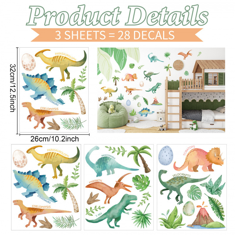 Set stickere PVC pentru perete – animale drăguțe din pădure, stil acuarelă – 5+ bucăți – rezistente la apă, decorațiuni decorative pentru living, dormitor, birou