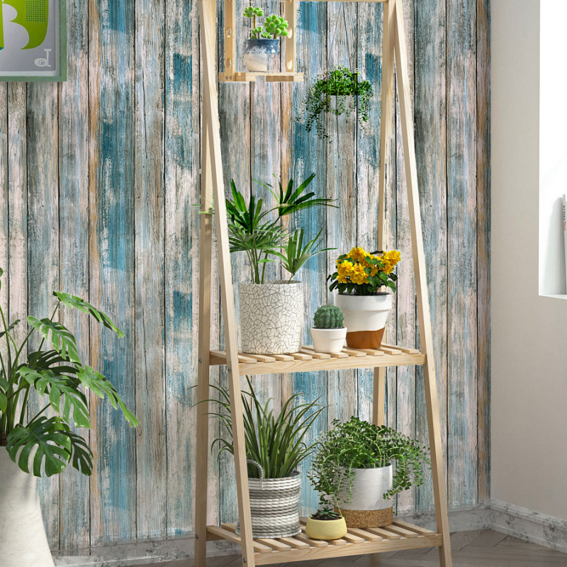 PVC öntapadós fal tapéta, vízálló és nedvességálló, fa mintával, ideális ruhásszekrényhez és nappaliba