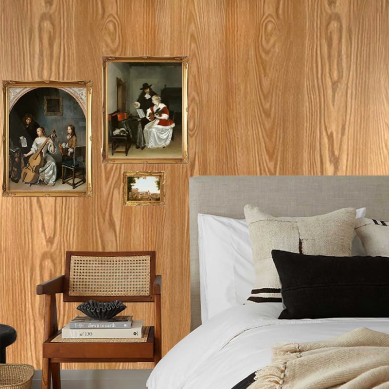 Isekleebuvad PVC-tapeedid puitmustriga seintele ja kappidele — Royal Decoration, kood W012-3, tulekindlad, antibakteriaalsed, hallitusvastased