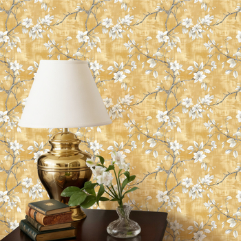 Autocolant de perete din PVC – stil chinezesc, impermeabil, autoadeziv, model cu plante și flori, 1 bucată