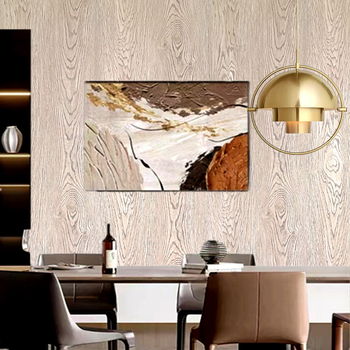 Самозалепващ тапет с дървесен модел (огнеупорен, антистатичен, антибактериален, шумоизолационен)