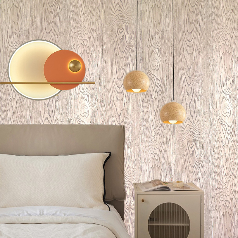 Самозалепващ тапет с дървесен модел (огнеупорен, антистатичен, антибактериален, шумоизолационен)