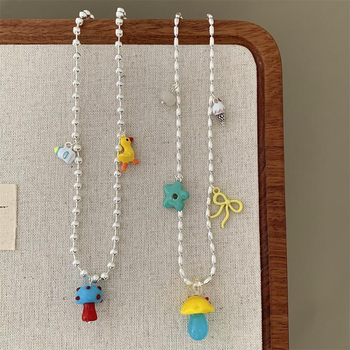 Colier geometric din aliaj, pandantiv din cupru, placare electrolitică, lanț standard