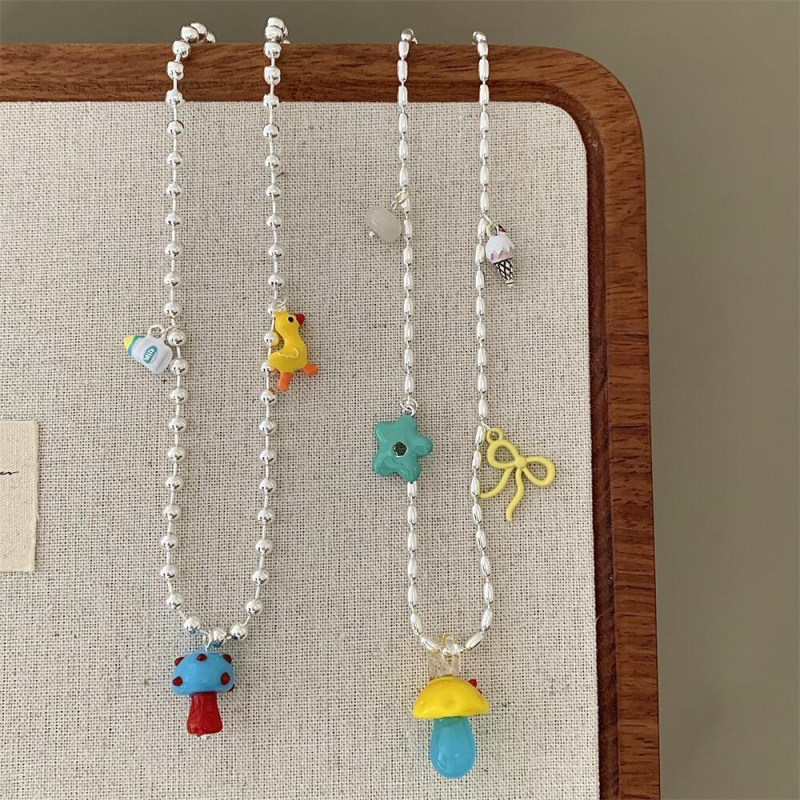 Colier geometric din aliaj, pandantiv din cupru, placare electrolitică, lanț standard