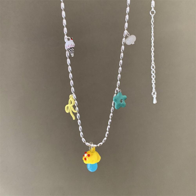 Colier geometric din aliaj, pandantiv din cupru, placare electrolitică, lanț standard