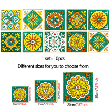 PVC zidne naljepnice s geometrijskim uzorkom za kuhinju i kupaonu – otporne na masnoće, vodootporne, protiv prljavštine i plijesni; više od 5 komada