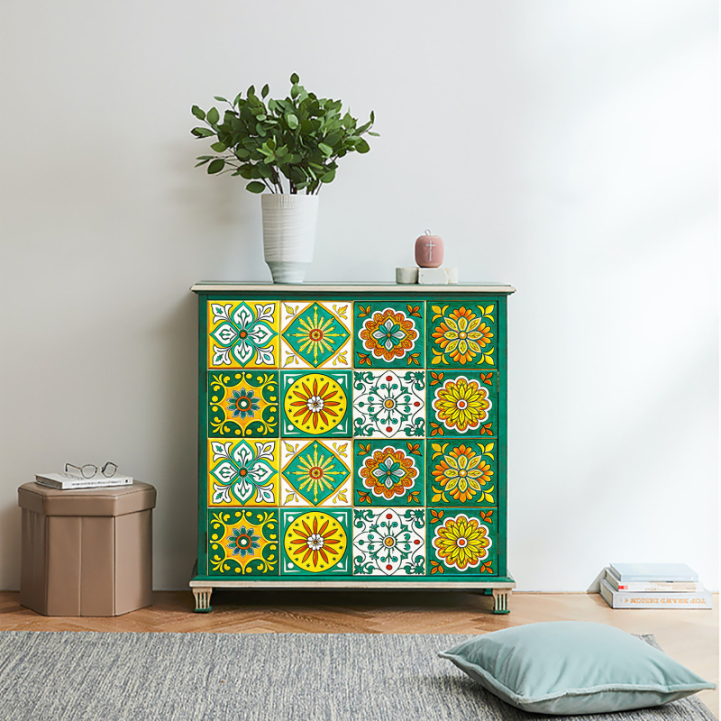 PVC zidne naljepnice s geometrijskim uzorkom za kuhinju i kupaonu – otporne na masnoće, vodootporne, protiv prljavštine i plijesni; više od 5 komada