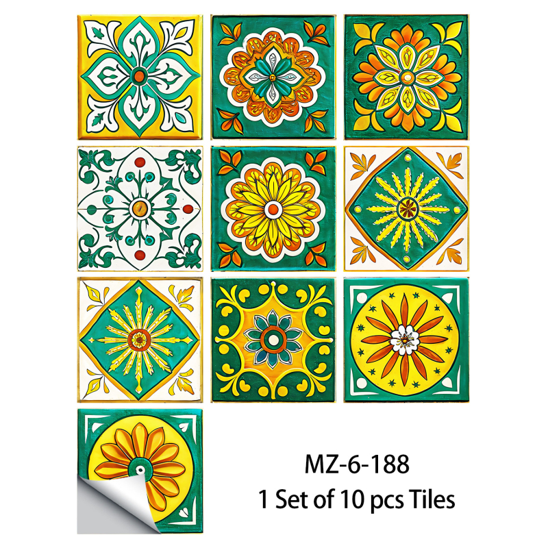 PVC zidne naljepnice s geometrijskim uzorkom za kuhinju i kupaonu – otporne na masnoće, vodootporne, protiv prljavštine i plijesni; više od 5 komada