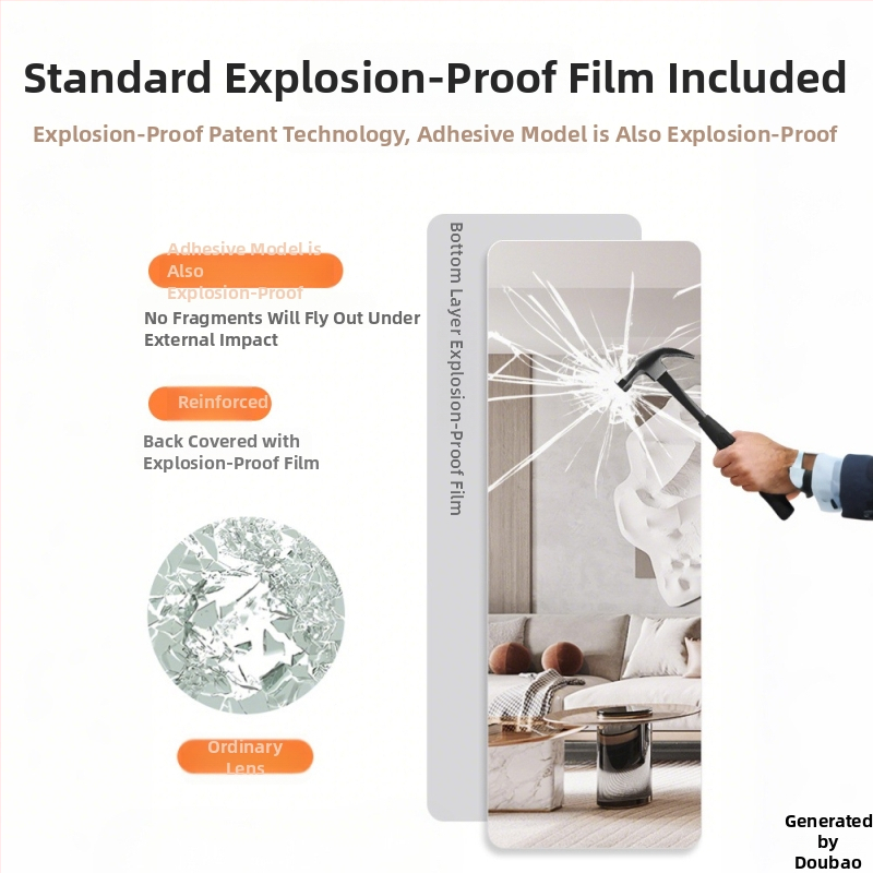 Senfu be-rėmų pilno ūgio veidrodis, šiuolaikinio stiliaus, pagamintas pagal brėžinius