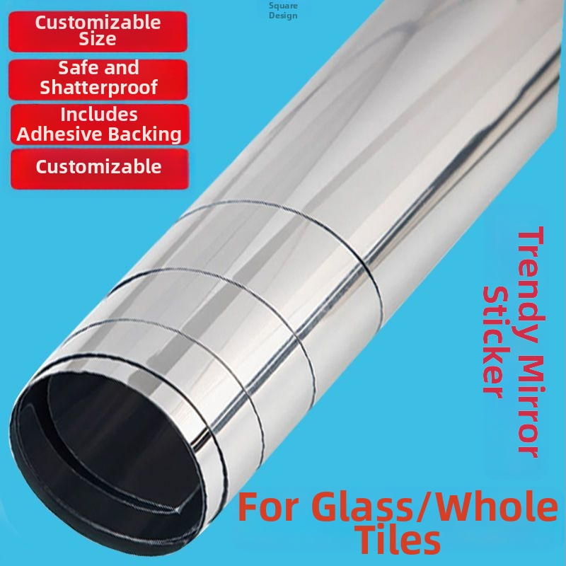 Sieninis lipnus veidrodžio lipdukas – dekoratyvinis veidrodžio klijavimui vonios kambariui ir drabužių spintai, kinų stilius, prekė Strong Merchants