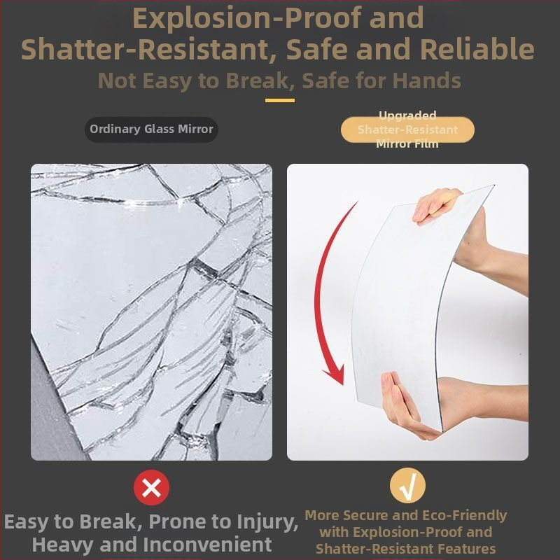 Pilno ūgio drabužių veidrodis, iš akrilo, sieninis lipnus veidrodis, modernus minimalistinis stilius, prekė Unique.