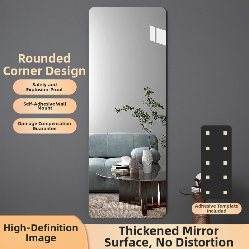 Ολόσωμος καθρέφτης για ντύσιμο, ακρυλικός, επιτοίχιος με αυτοκόλλητη εφαρμογή, μοντέρνο μινιμαλιστικό στυλ, Unique.