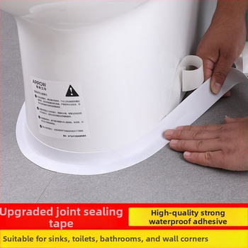 Ūdensizturīga pašlīmējošā lente vannas istabai – pelējuma novēršanai, šuvju lentes plauktiem, izlietnēm, stūriem un tualetēm (pašlīmējoša; mūsdienīgs stils; telpa: vannas istaba, guļamistaba)